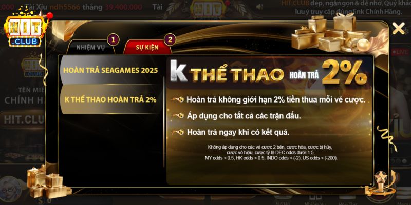 Khuyến Mãi HITCLUB – Tổng Hợp Các Siêu Ưu Đãi Không Thể Bỏ Lỡ Chương trình hoàn trả và đua top trên HITCLUB